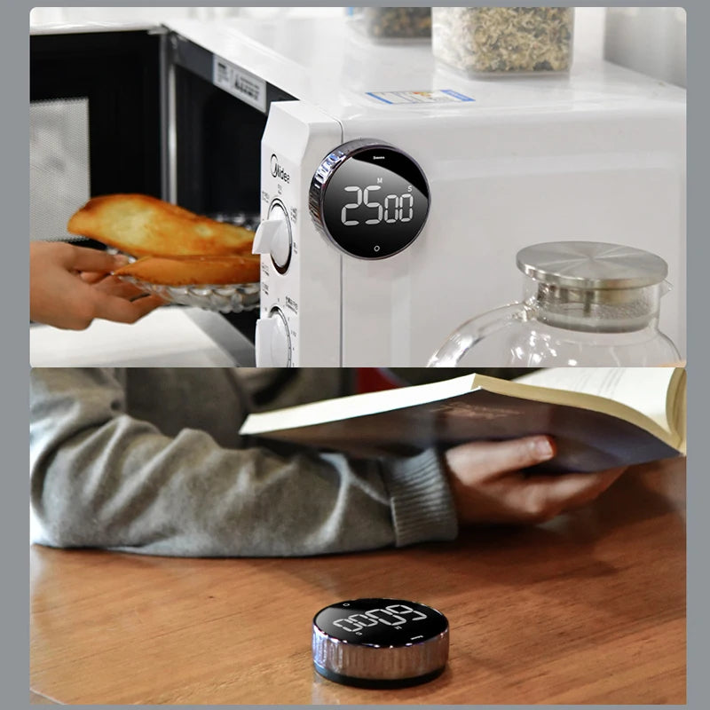 Baseus Temporizador de cocina magnético Temporizador digital Cuenta regresiva manual Reloj despertador Temporizador de cocina mecánico Cocina Ducha Estudio Cronómetro