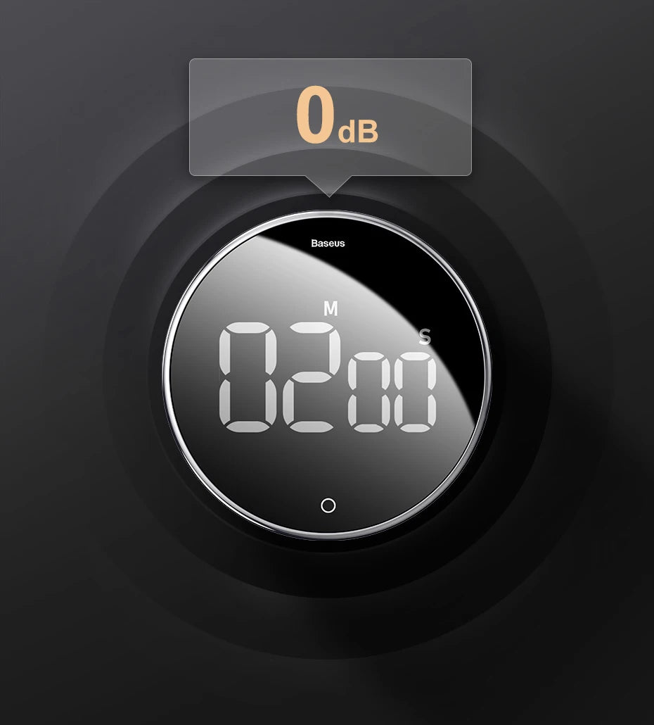 Baseus Temporizador de cocina magnético Temporizador digital Cuenta regresiva manual Reloj despertador Temporizador de cocina mecánico Cocina Ducha Estudio Cronómetro