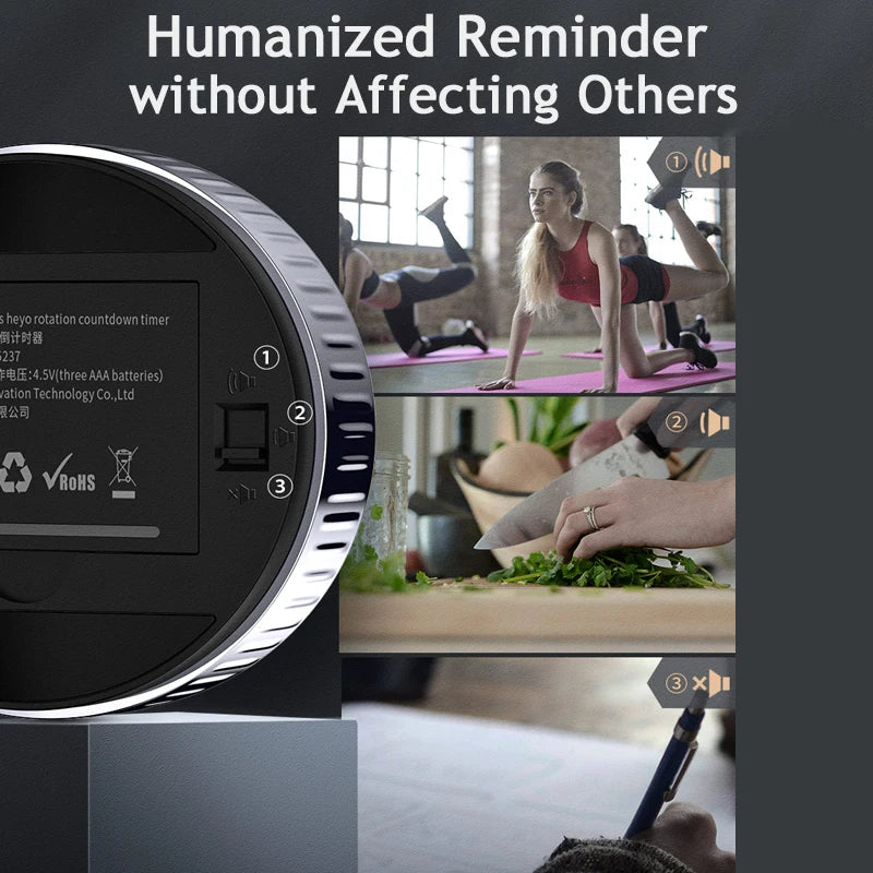 Baseus Temporizador de cocina magnético Temporizador digital Cuenta regresiva manual Reloj despertador Temporizador de cocina mecánico Cocina Ducha Estudio Cronómetro