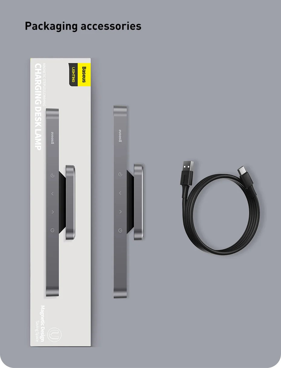 Lámpara de mesa LED magnética colgante, luz nocturna con atenuación continua, recargable para armario, dormitorio, cocina