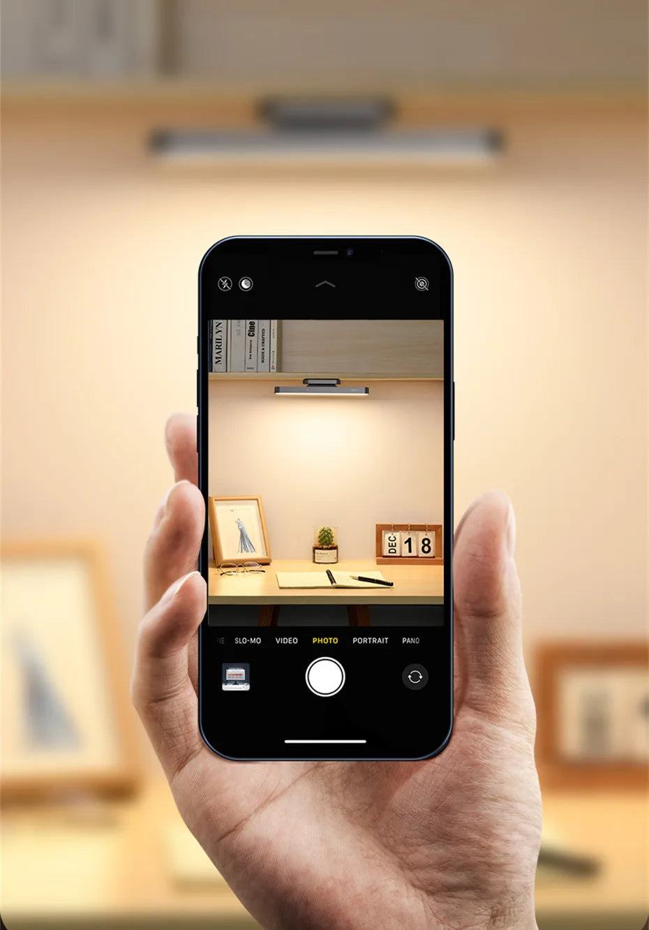 Lámpara de mesa LED magnética colgante, luz nocturna con atenuación continua, recargable para armario, dormitorio, cocina