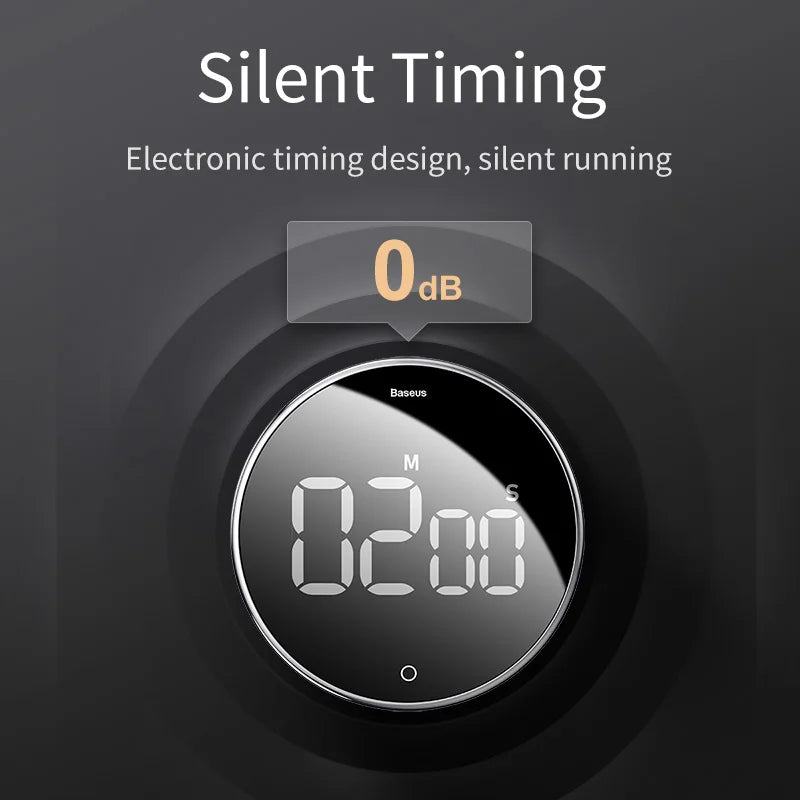 Baseus Temporizador de cocina magnético Temporizador digital Cuenta regresiva manual Reloj despertador Temporizador de cocina mecánico Cocina Ducha Estudio Cronómetro