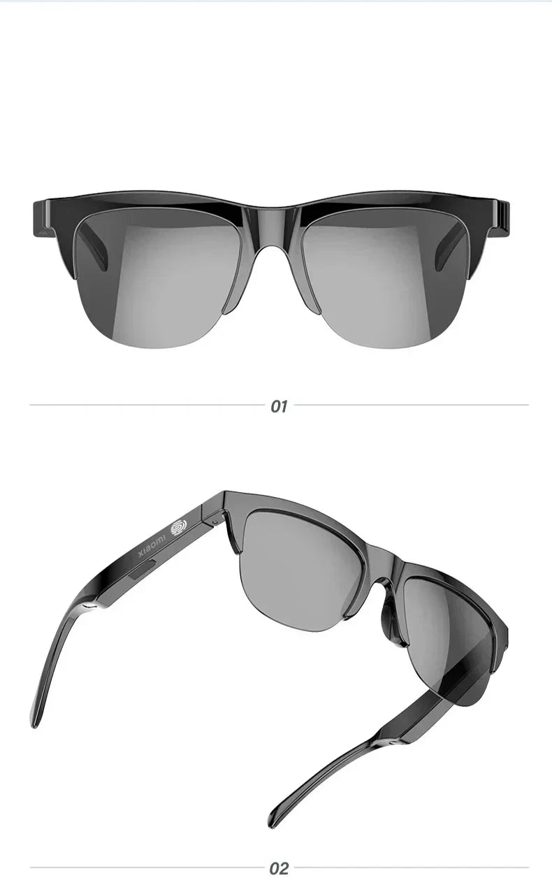 Original mijia Xiaomi gafas de sol inteligentes gafas Bluetooth llamada deportes al aire libre auriculares HIFI luz azul impermeable Anti-UV con micrófono