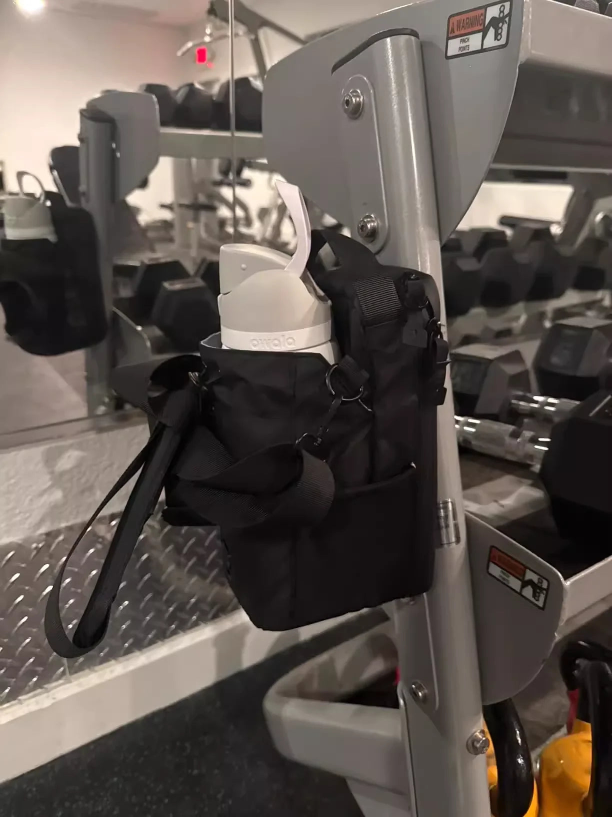 Bolsa de gimnasio magnética, bolsa de transporte magnética de gran capacidad con bolsillo para teléfono, bolsa portátil para botella de agua para gimnasio, organizador de accesorios de gimnasio