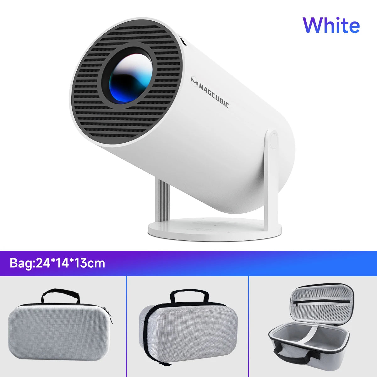 Proyector Magcubic Android 11 4K, 720P HY300 Pro + Wifi Dual 290ANSI 180 ° Proyector portátil flexible
