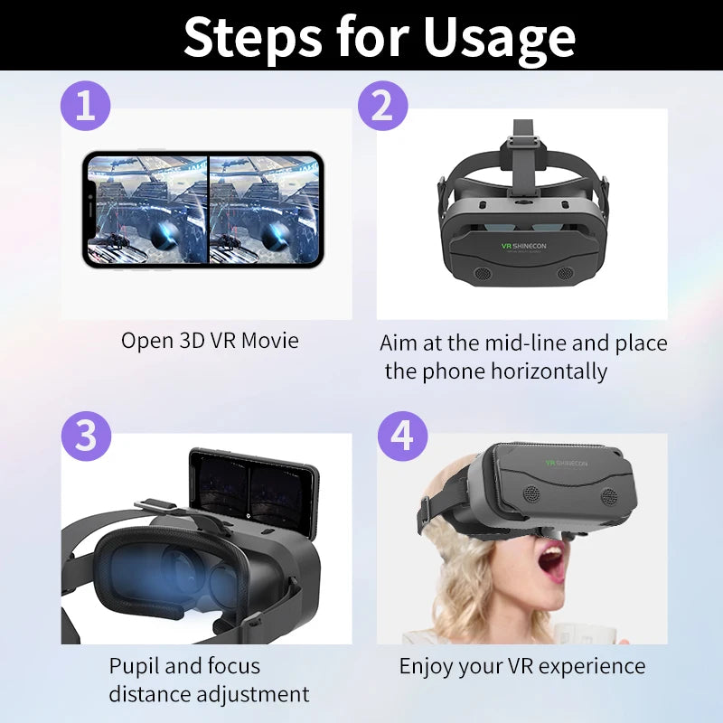 Gafas de realidad Virtual, auriculares, dispositivos Viar, casco, lentes 3D, gafas inteligentes para teléfonos inteligentes, teléfono móvil, accesorio de juego
