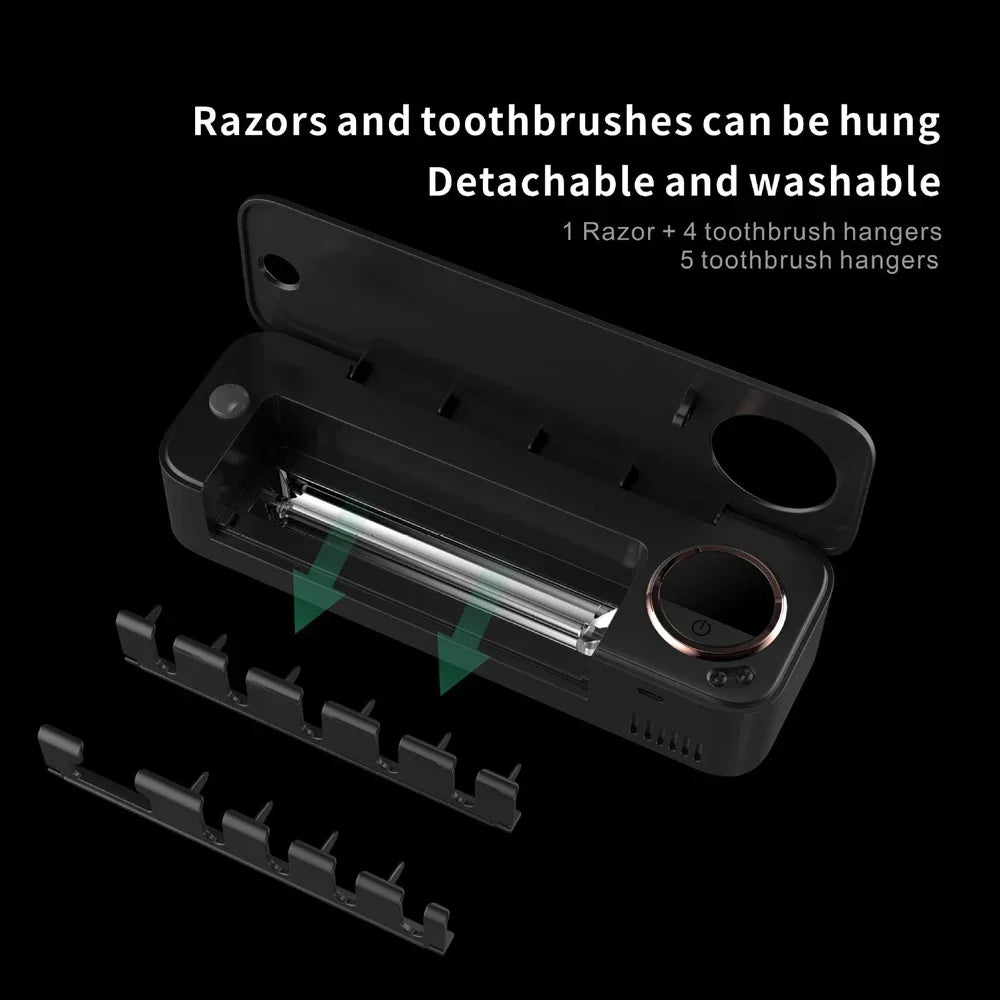 Nuevo Xiaomi UV cepillo de dientes navaja almacenamiento esterilizador pantalla LED soporte para cepillo de dientes recargable montaje en pared con accesorios de baño