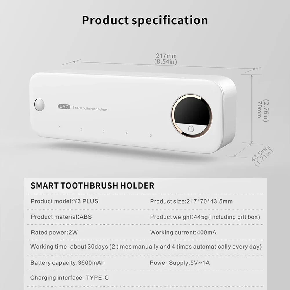 Nuevo Xiaomi UV cepillo de dientes navaja almacenamiento esterilizador pantalla LED soporte para cepillo de dientes recargable montaje en pared con accesorios de baño