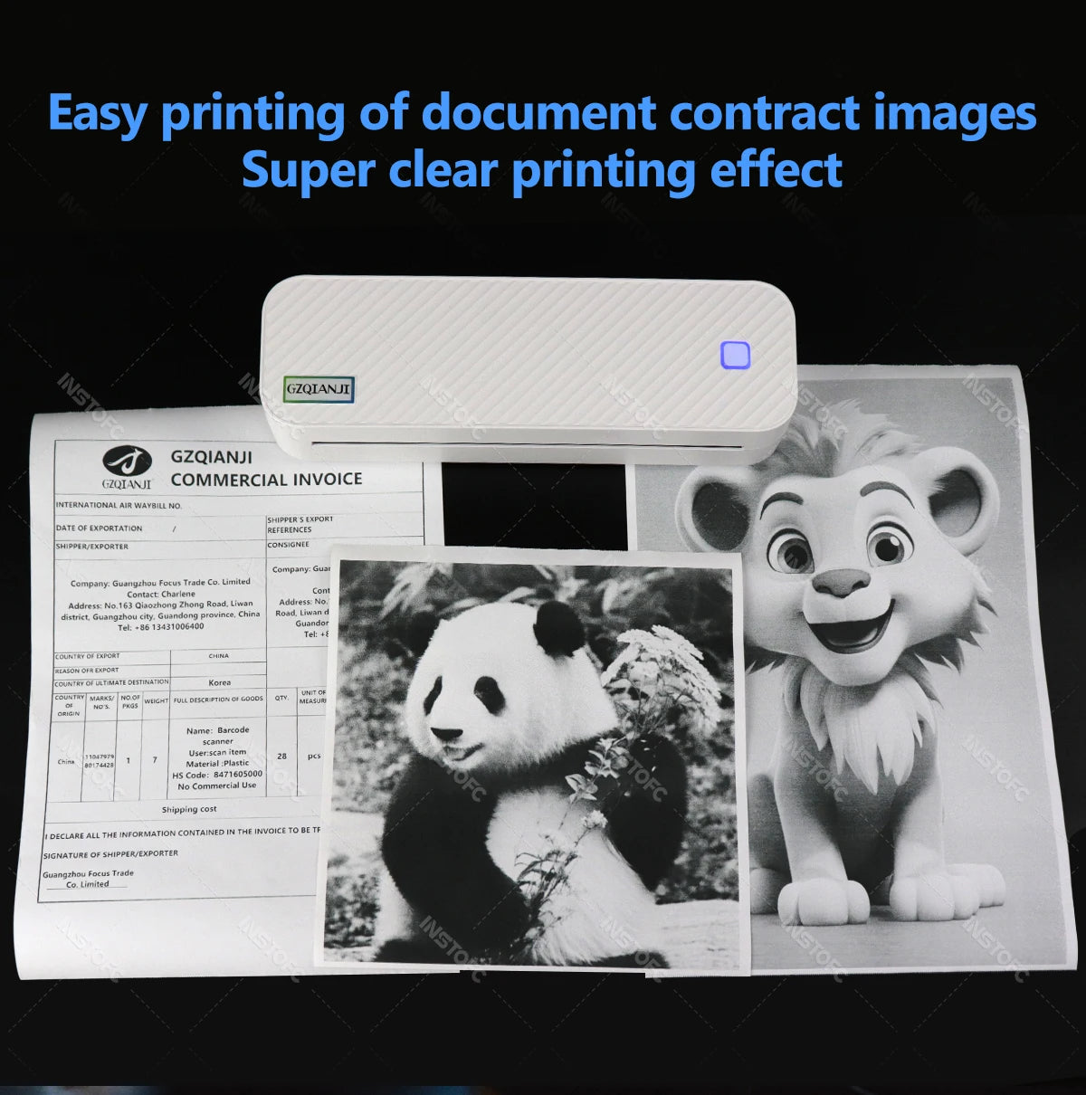 Impresora térmica portátil A4, Bluetooth, fotos, PDF, máquina de impresión de documentos, trabajo, hogar, escuela, viajes