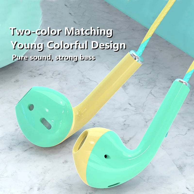 Auriculares con cable de 3,5mm con graves, auriculares estéreo, auriculares deportivos para música y juegos con micrófono para Xiaomi, IPhone, Huawei y Samsung