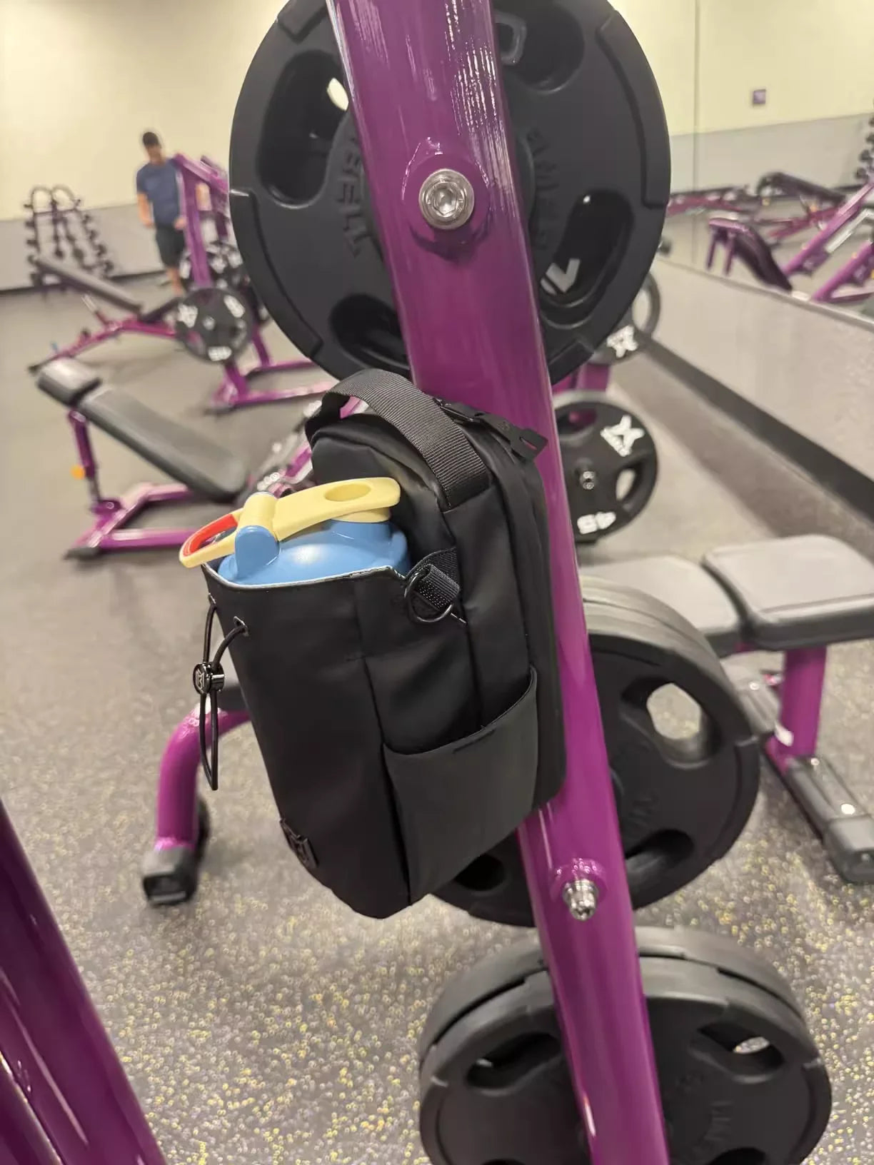 Bolsa de gimnasio magnética, bolsa de transporte magnética de gran capacidad con bolsillo para teléfono, bolsa portátil para botella de agua para gimnasio, organizador de accesorios de gimnasio
