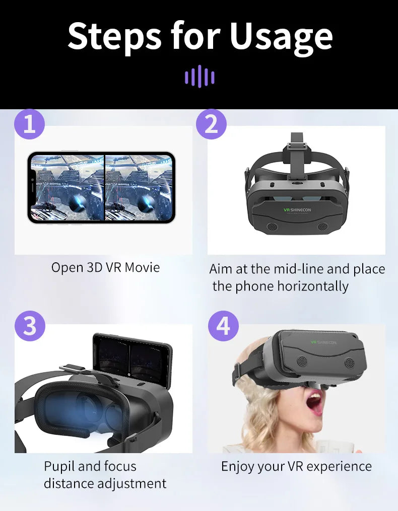 Gafas de realidad Virtual, auriculares, dispositivos Viar, casco, lentes 3D, gafas inteligentes para teléfonos inteligentes, teléfono móvil, accesorio de juego