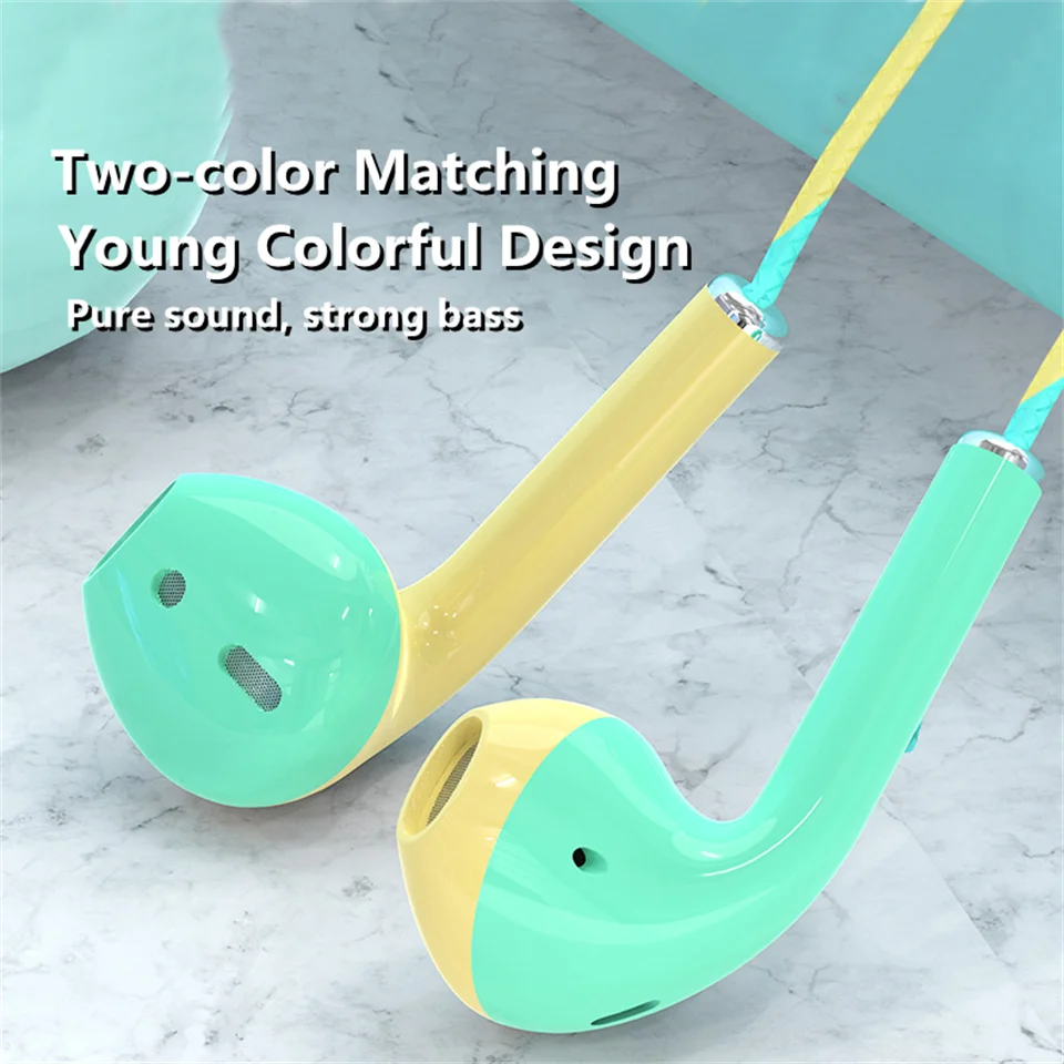 Auriculares con cable de 3,5mm con graves, auriculares estéreo, auriculares deportivos para música y juegos con micrófono para Xiaomi, IPhone, Huawei y Samsung