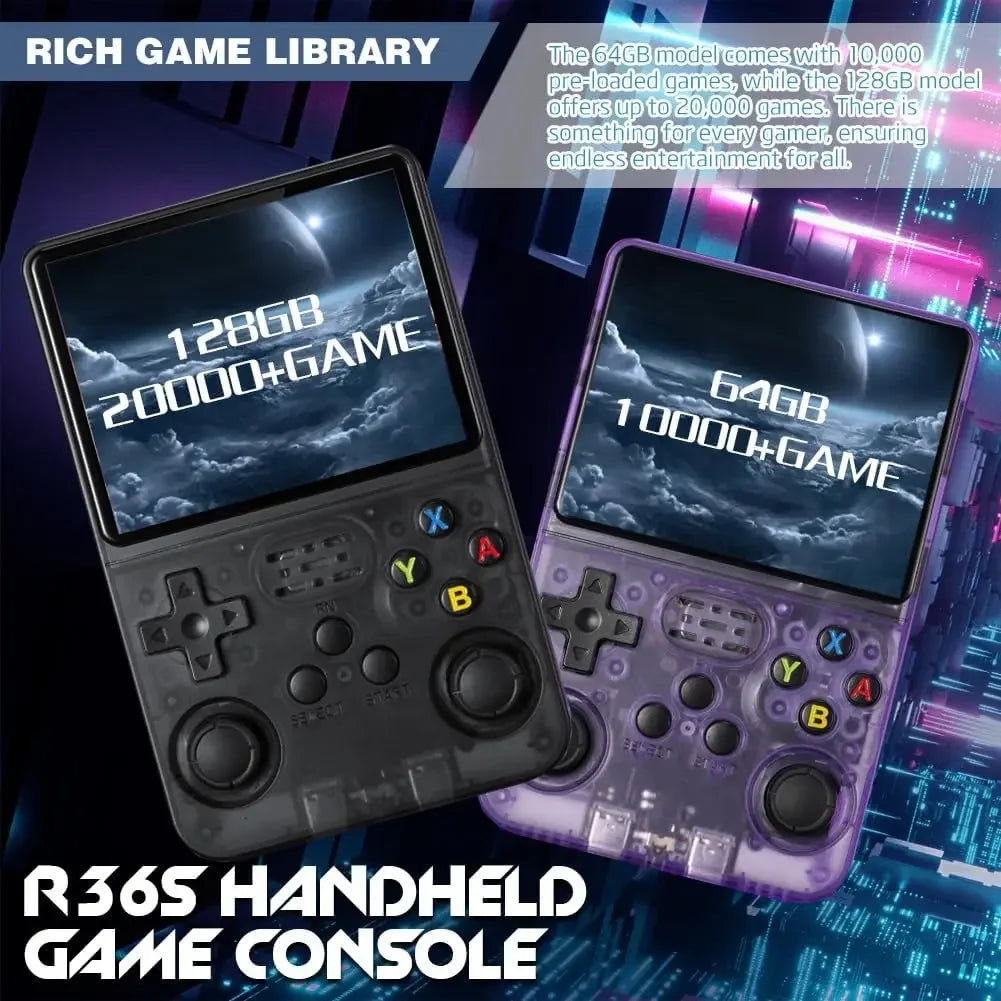 Consola de juegos Retro clásica R36S con sistema ARKOS, videojuegos, consola de juegos portátil de una sola tarjeta, regalo para niños de 3,5 pulgadas