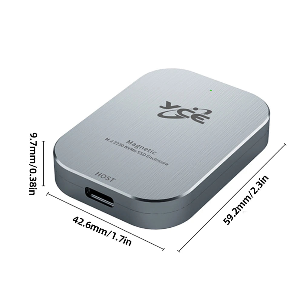 Caja externa magnética M.2 NVMe 2230, carcasa de unidad de estado sólido tipo C de hasta 2TB, para iPhone 15 Pro Max y Android