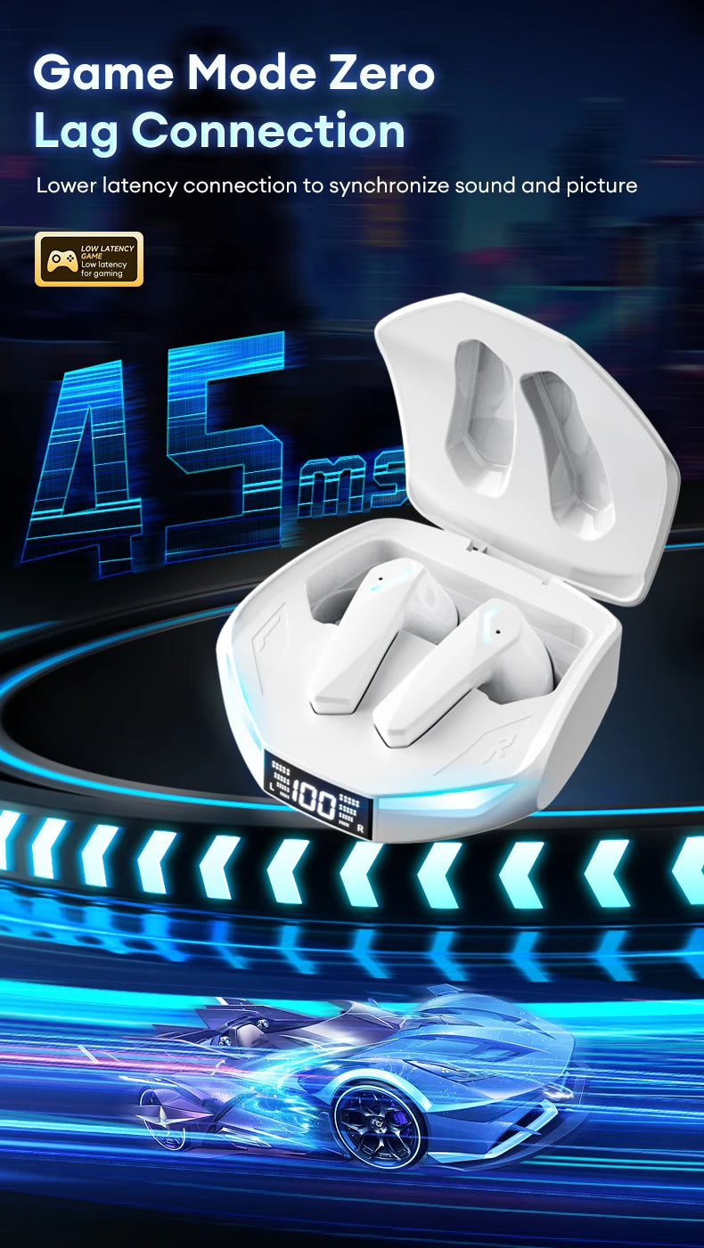 Nuevo Lenovo GM2 PRO MAX auriculares inalámbricos Bluetooth 5,4 pantalla Digital LED auriculares impermeables con cancelación de ruido auriculares para juegos