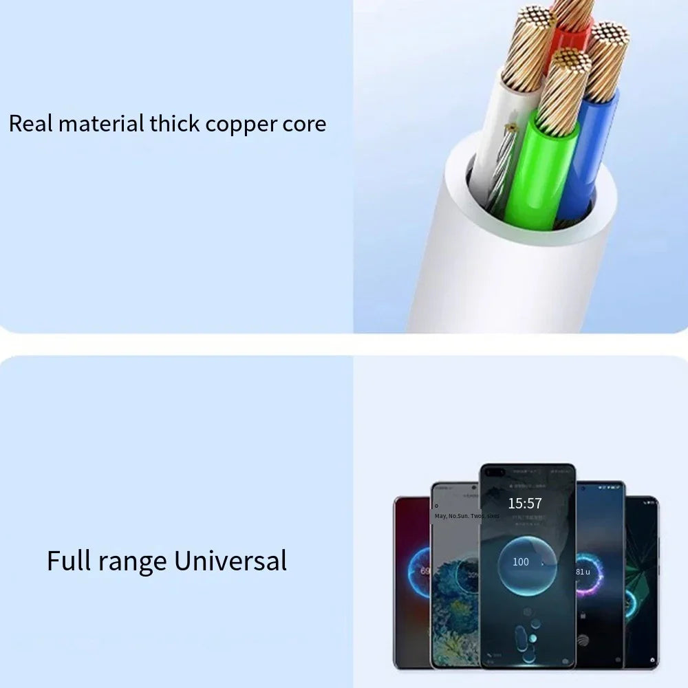 Cable Universal USB C a USB tipo C de 120W, carga rápida PD de 10A para iPhone 15, iPad, Samsung, Xiaomi, Huawei, línea de datos Dual tipo C