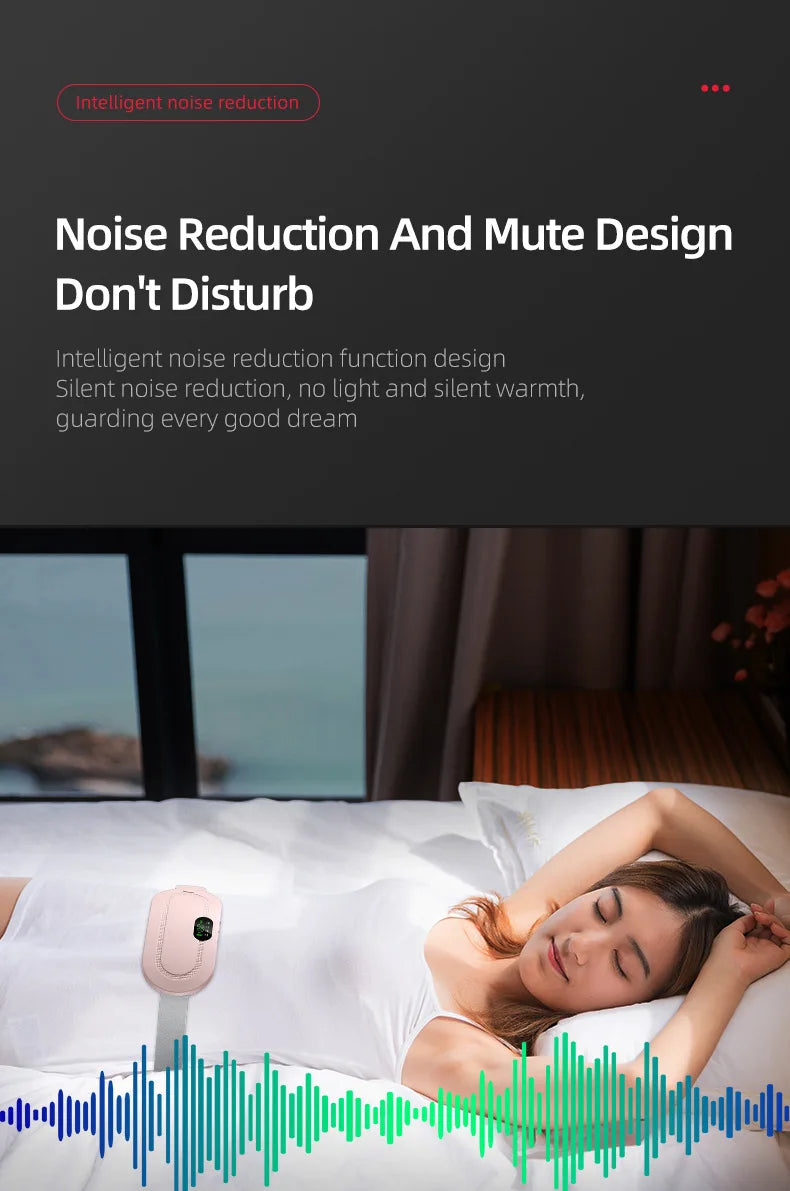 Cinturón calefactor, almohadillas térmicas menstruales, cinturón de alivio del período de compresión caliente, masaje de calefacción Abdominal recargable por USB