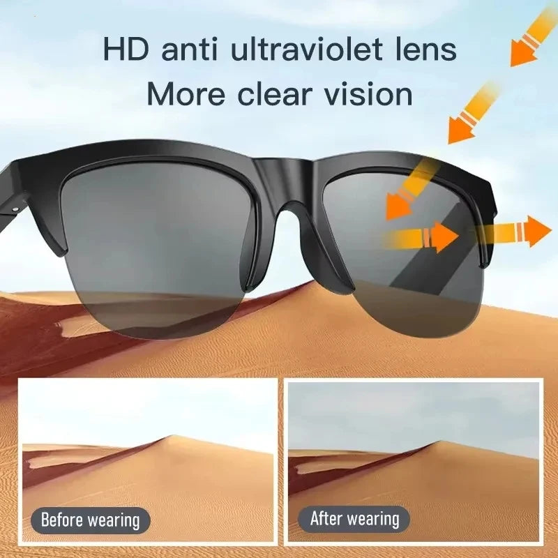 Original mijia Xiaomi gafas de sol inteligentes gafas Bluetooth llamada deportes al aire libre auriculares HIFI luz azul impermeable Anti-UV con micrófono