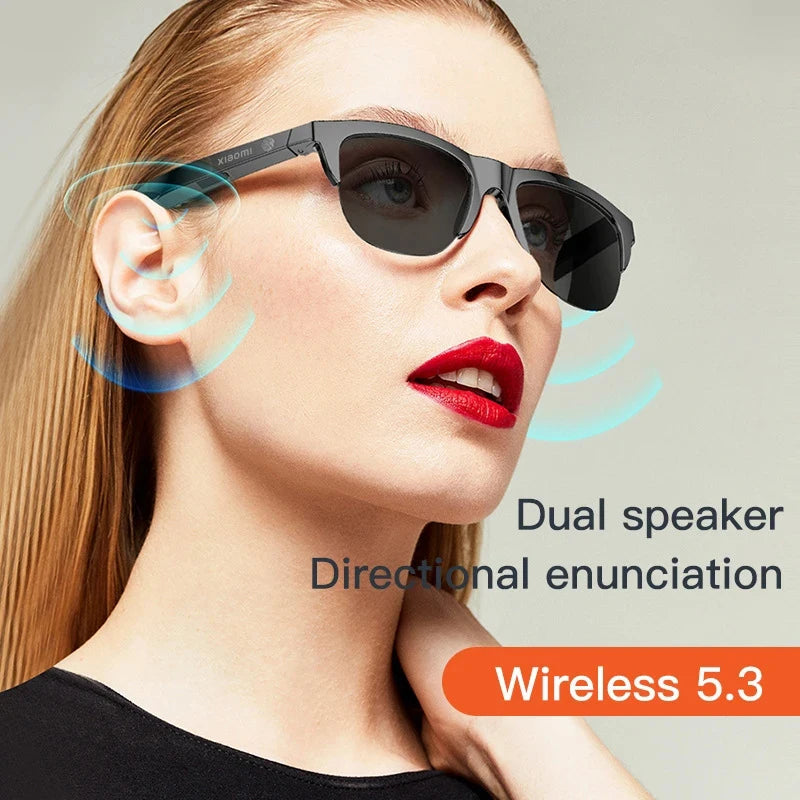 Original mijia Xiaomi gafas de sol inteligentes gafas Bluetooth llamada deportes al aire libre auriculares HIFI luz azul impermeable Anti-UV con micrófono
