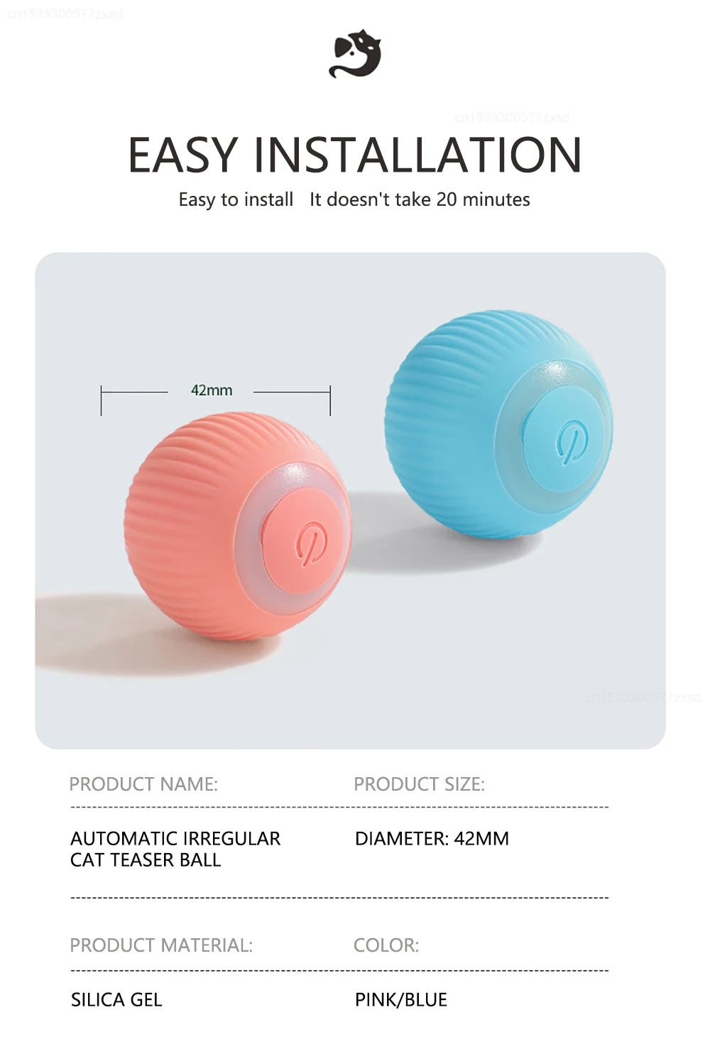 Xiaomi-pelota interactiva para gatos, juguetes inteligentes para gatos, juguete electrónico interactivo para gatos, bola mágica rodante automática para interiores, accesorios para mascotas