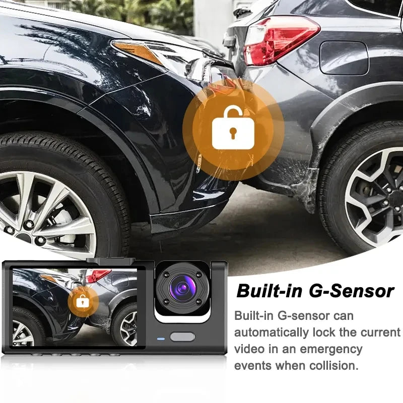 Cámara de salpicadero Dvr 2/3 para coche,amara coche delantera grabar,camara para vehiculo,dashcam coche, grabadora de vídeo frontal y trasera con visión nocturna IR, 1080P