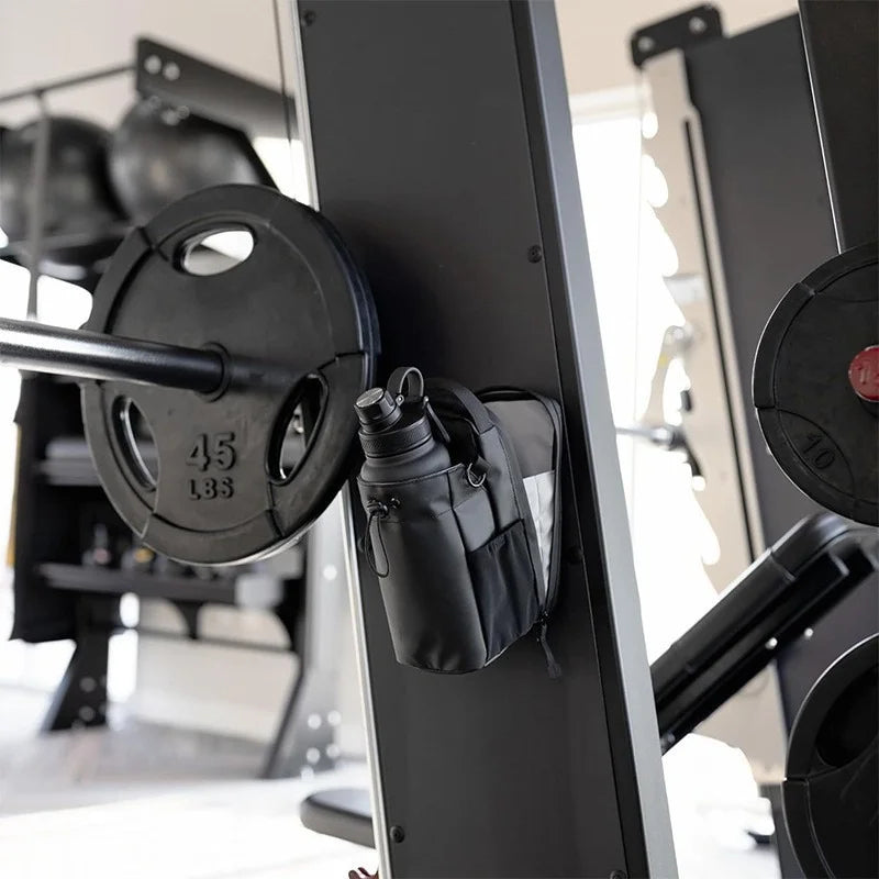 Bolsa de gimnasio magnética, bolsa de transporte magnética de gran capacidad con bolsillo para teléfono, bolsa portátil para botella de agua para gimnasio, organizador de accesorios de gimnasio