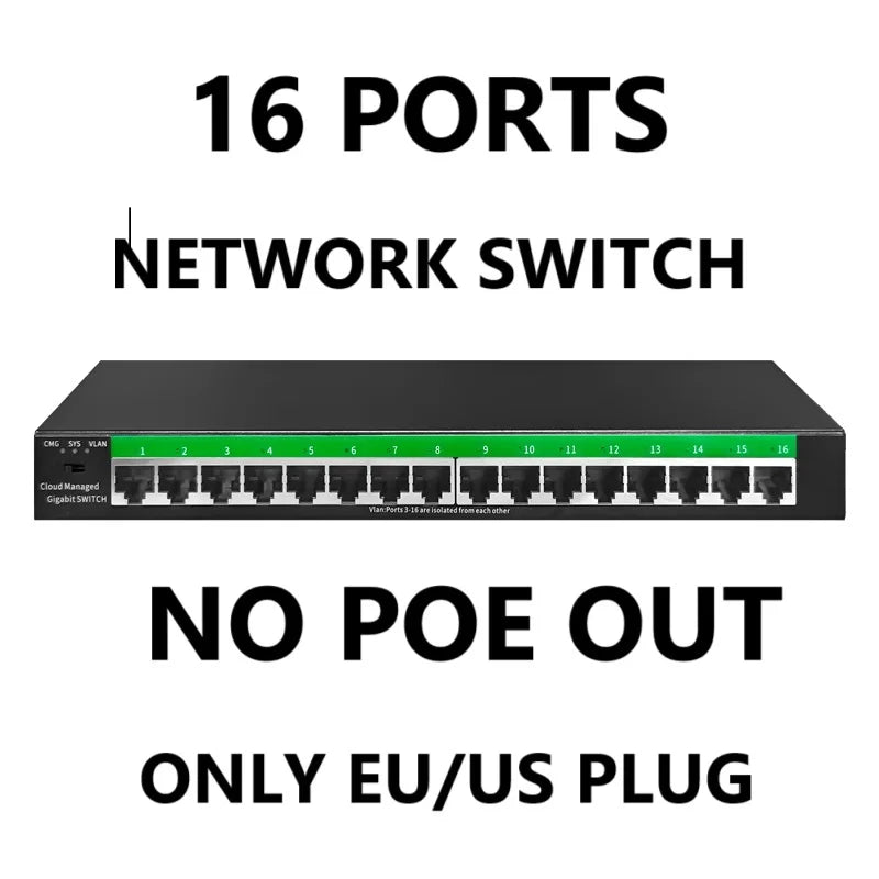 Conmutador Ethernet Gigabit gestionado por la nube, conmutador de red de 8 puertos, 48V, extensor de red POE de escritorio, 100/1000Mbps, SFP, interruptor gestionado por aplicación