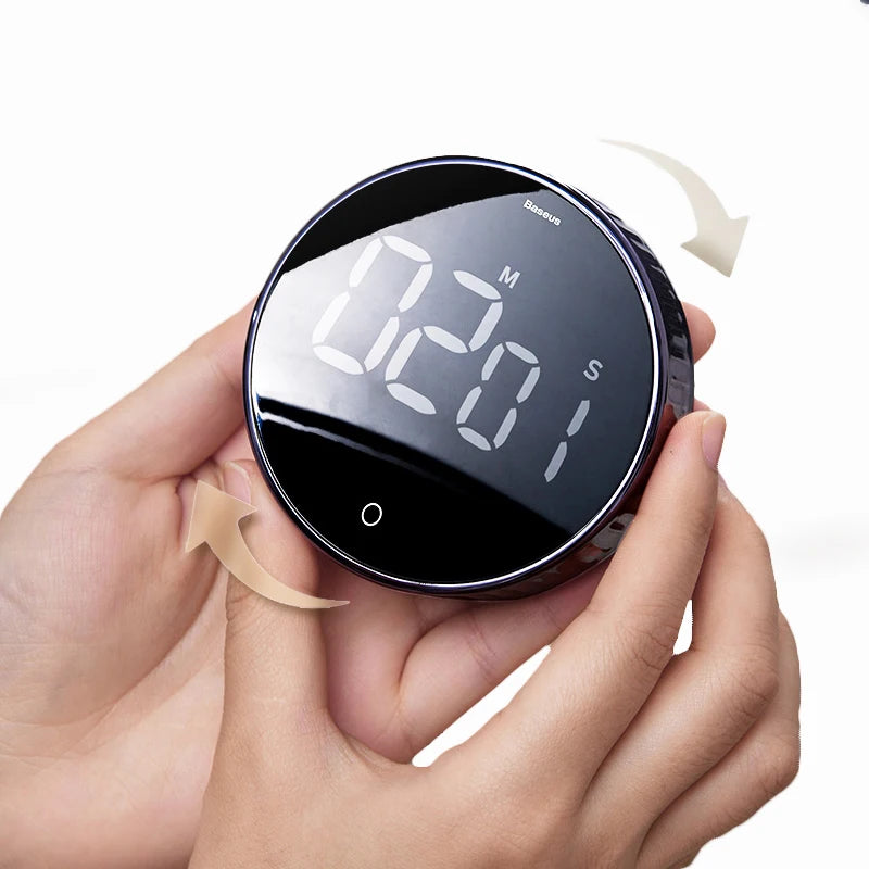 Baseus Temporizador de cocina magnético Temporizador digital Cuenta regresiva manual Reloj despertador Temporizador de cocina mecánico Cocina Ducha Estudio Cronómetro