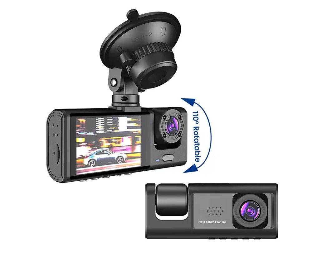 Cámara de salpicadero Dvr 2/3 para coche,amara coche delantera grabar,camara para vehiculo,dashcam coche, grabadora de vídeo frontal y trasera con visión nocturna IR, 1080P