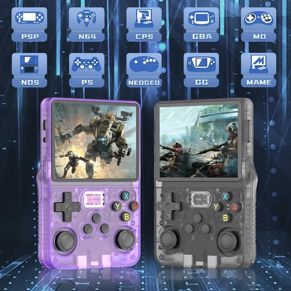 Consola de juegos Retro clásica R36S con sistema ARKOS, videojuegos, consola de juegos portátil de una sola tarjeta, regalo para niños de 3,5 pulgadas