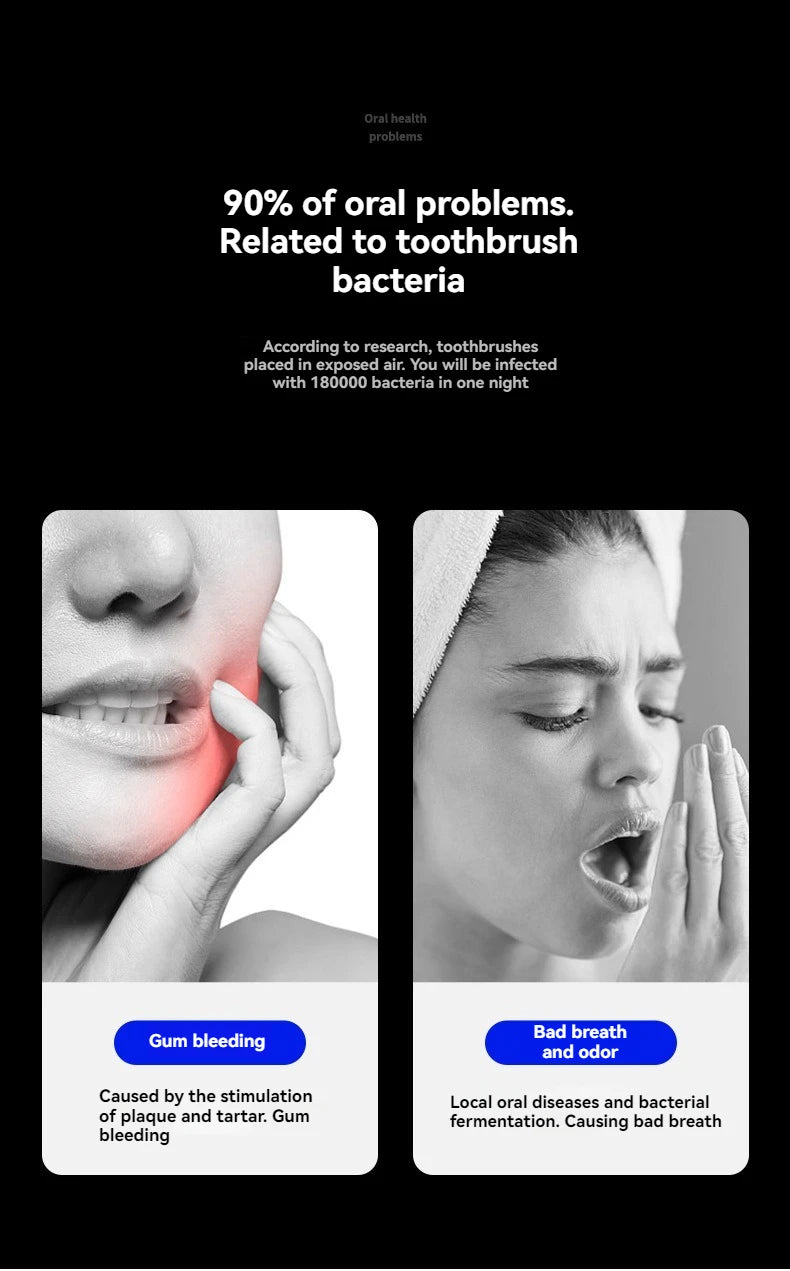 Mini esterilizador de cepillos de dientes, cepillo de dientes para viajes en casa, caja de cepillos de dientes con esterilización UV, esencial para uso doméstico y al aire libre