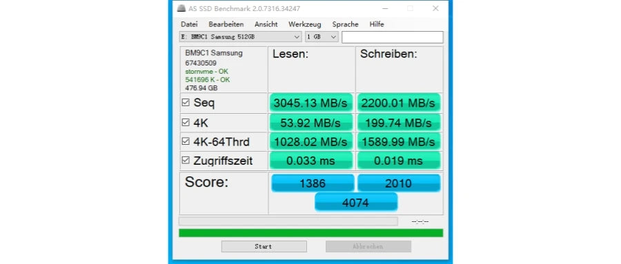 SSD interno NVMe PCIe M.2 2230 / 2242 empaquetado por OEM Samsung BM9C1/PM9B1/PM9C1A/PM991A y WD SN740 y Crucial P310 y Micron 2450