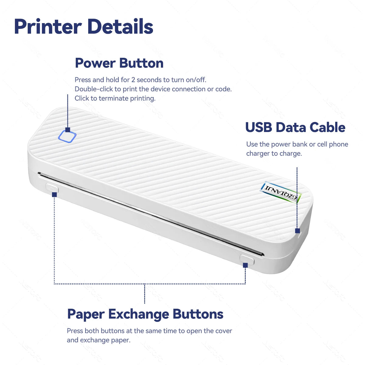 Impresora térmica portátil A4, Bluetooth, fotos, PDF, máquina de impresión de documentos, trabajo, hogar, escuela, viajes