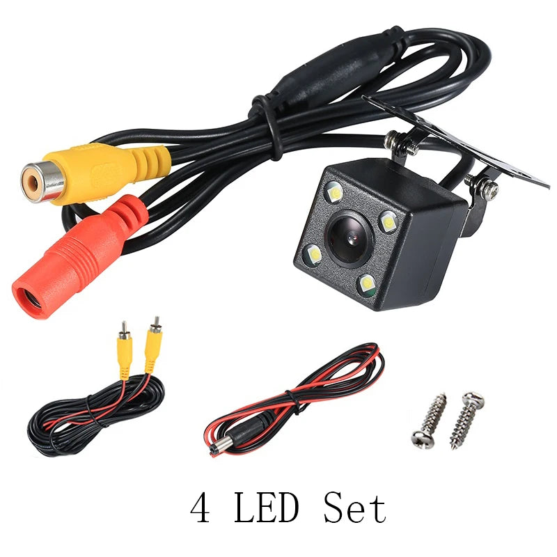 Cámara de Visión Trasera Gran Angular para Coche, Videocámara de Marcha Atrás, Visión Noctura, 12 LED, Dispositivo de Aparcamiento