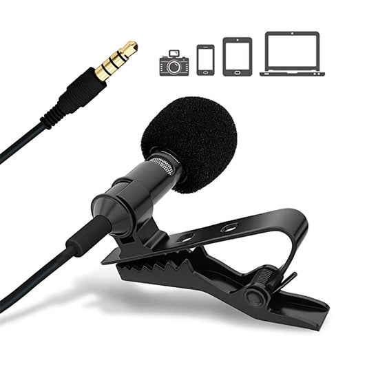 Mini micrófono Lavalier portátil, línea de cable manos libres de 3,5mm, micrófono omnidireccional para ordenador, portátil, teléfono móvil