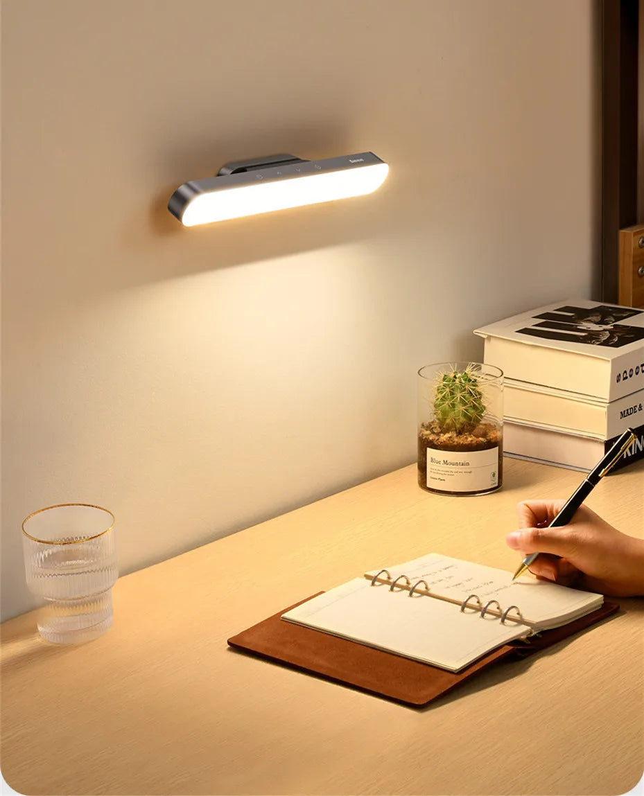 Lámpara de mesa LED magnética colgante, luz nocturna con atenuación continua, recargable para armario, dormitorio, cocina