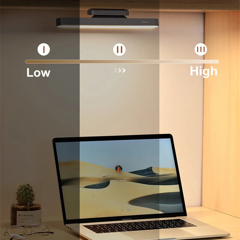 Lámpara de mesa LED magnética colgante, luz nocturna con atenuación continua, recargable para armario, dormitorio, cocina