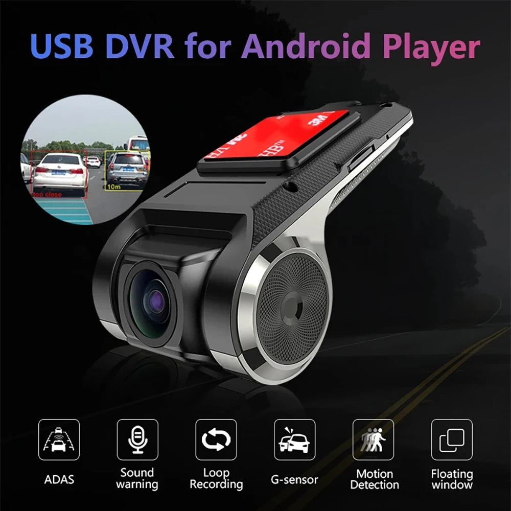 Cámara de salpicadero DVR para coche, cámara de salpicadero Full HD 1080P para reproductor DVD Android, unidad de navegación ADAS LDWS, Audio automático, alarma de voz, grabación de vídeo