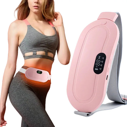 Cinturón calefactor, almohadillas térmicas menstruales, cinturón de alivio del período de compresión caliente, masaje de calefacción Abdominal recargable por USB