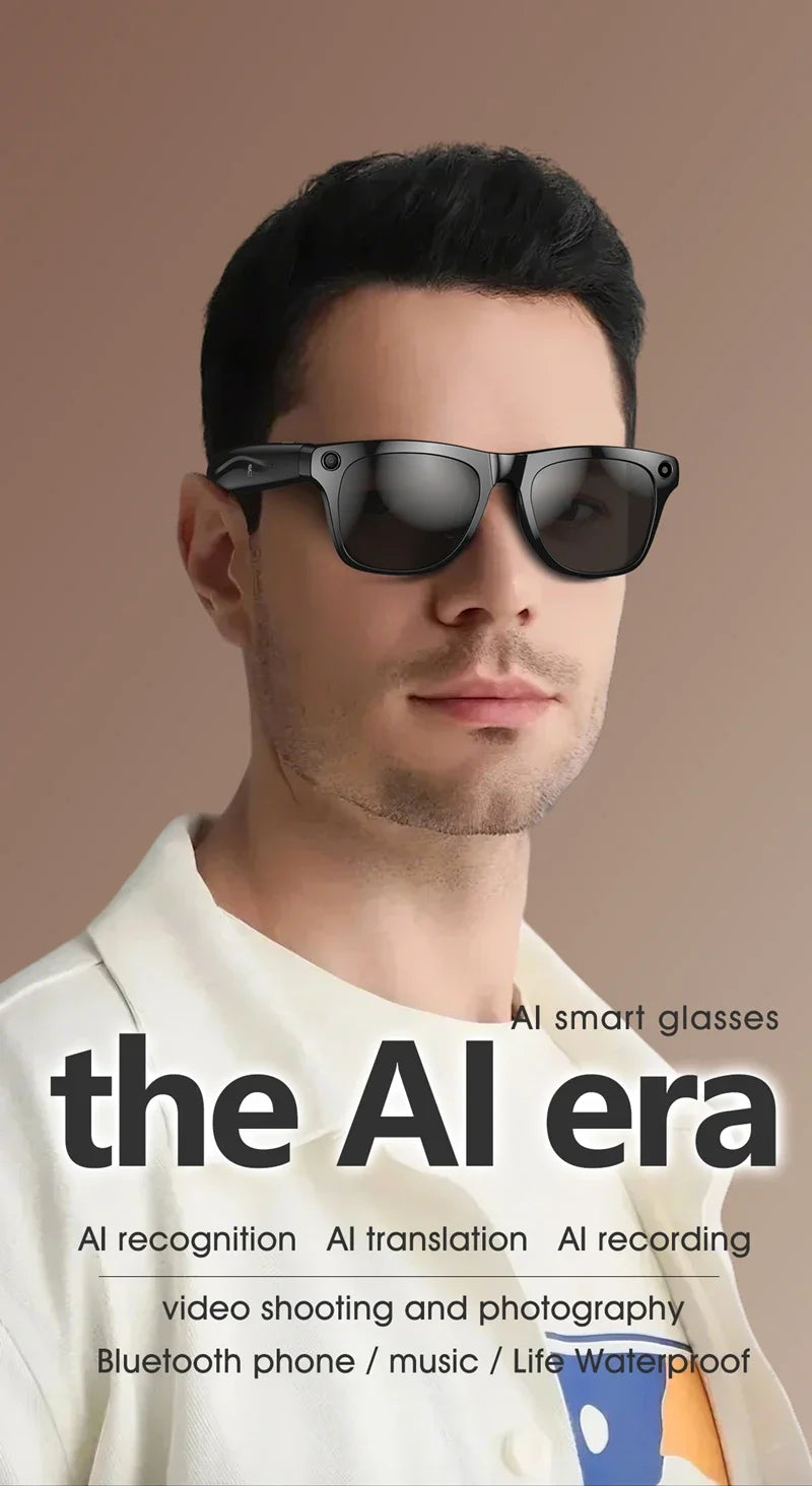 Xiaomi-gafas inteligentes 4K, auriculares con asistente de voz AI, grabación de vídeo/audio, traducción, llamadas Bluetooth, identificación de objetos