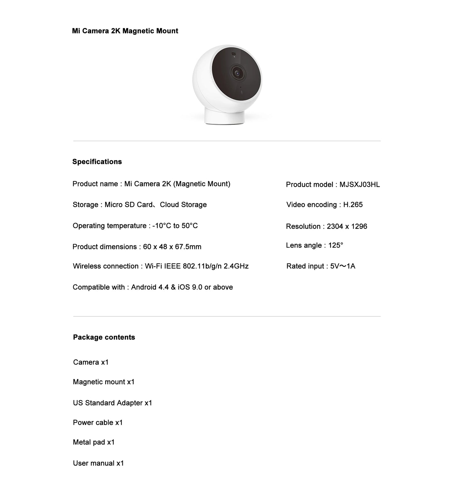 XIAOMI cámara IP inteligente edición estándar 2K HD visión nocturna infrarroja CCTV intercomunicador de voz AI alarma Base magnética WiFi en casa Videcam