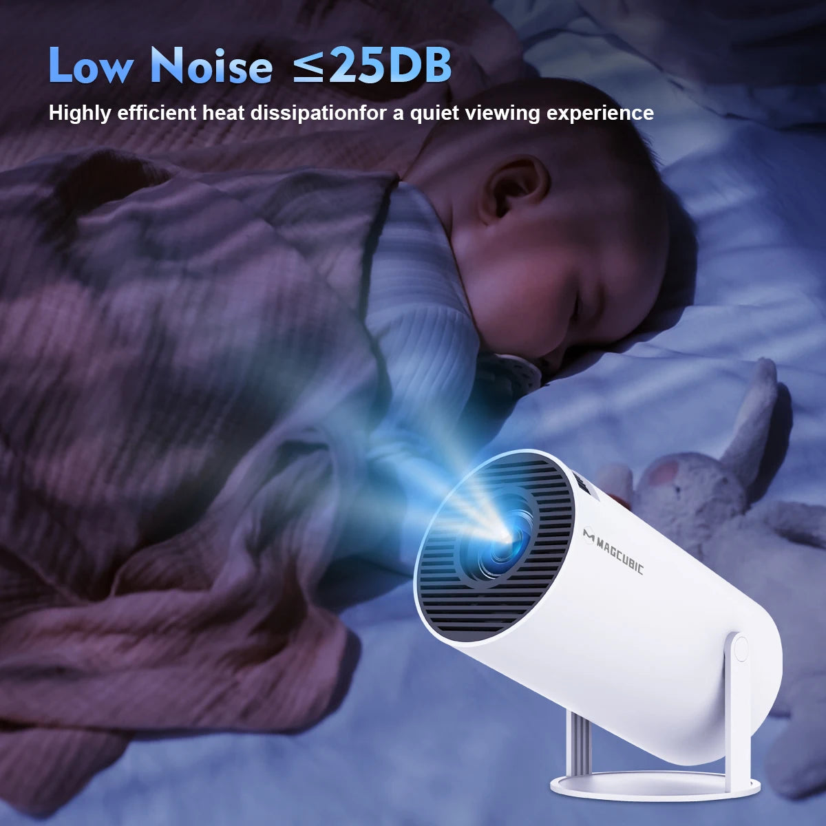 Proyector Magcubic Android 11 4K, 720P HY300 Pro + Wifi Dual 290ANSI 180 ° Proyector portátil flexible
