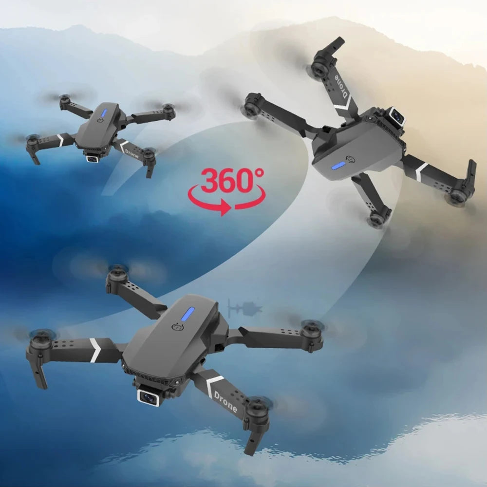 Dron profesional E88 4K gran angular HD 1080P cámara WiFi FPV altura sujetar plegable RC Drone Quadrotor helicóptero juguetes para niños