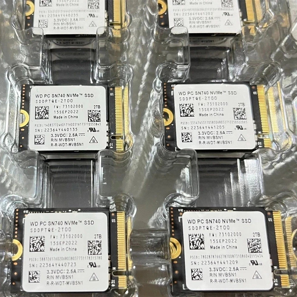 SSD interno NVMe PCIe M.2 2230 / 2242 empaquetado por OEM Samsung BM9C1/PM9B1/PM9C1A/PM991A y WD SN740 y Crucial P310 y Micron 2450