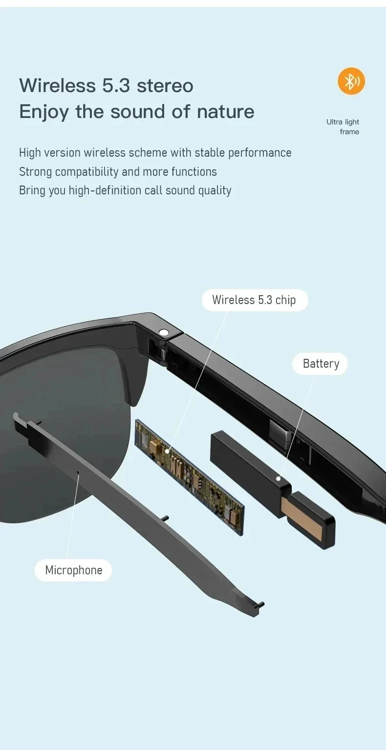 Original mijia Xiaomi gafas de sol inteligentes gafas Bluetooth llamada deportes al aire libre auriculares HIFI luz azul impermeable Anti-UV con micrófono
