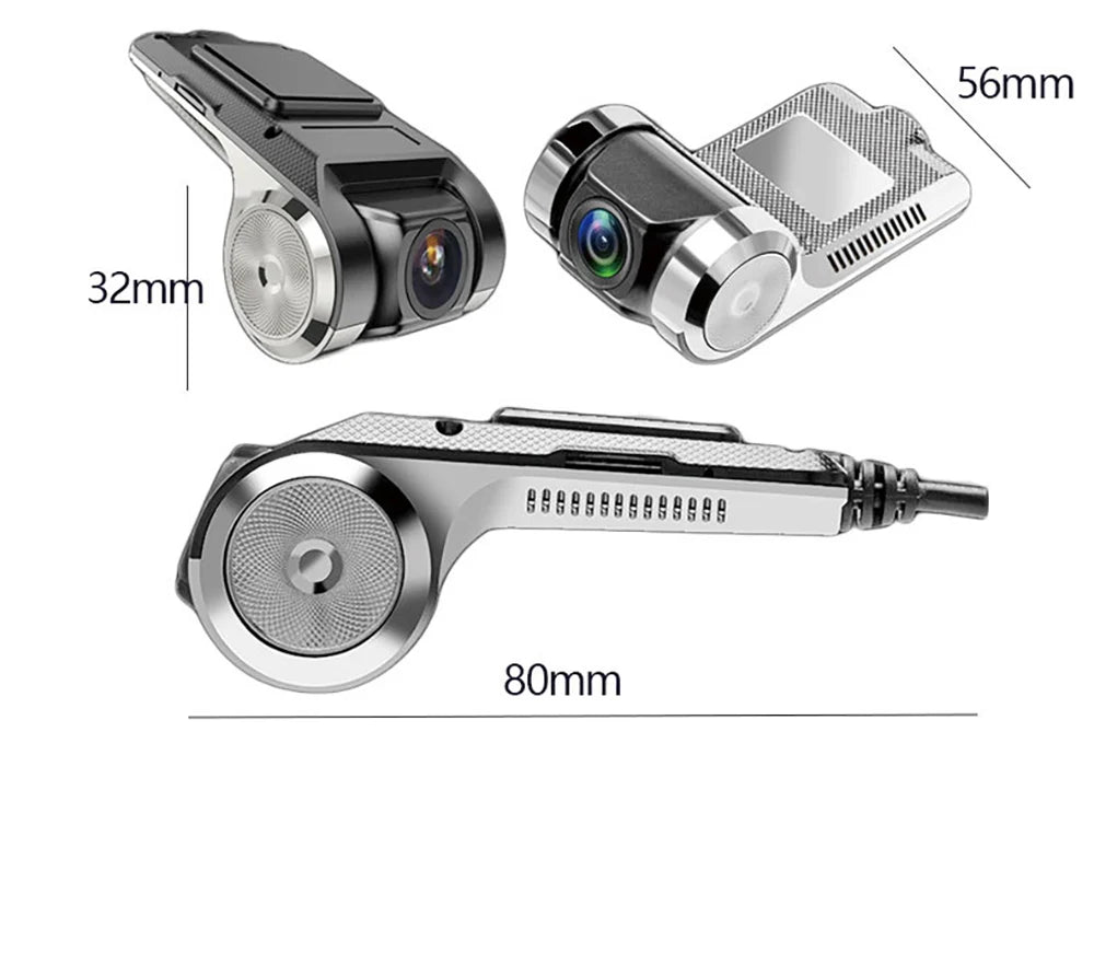 Cámara de salpicadero DVR para coche, cámara de salpicadero Full HD 1080P para reproductor DVD Android, unidad de navegación ADAS LDWS, Audio automático, alarma de voz, grabación de vídeo