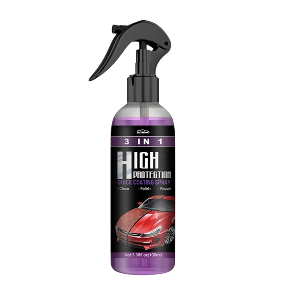 Espray de alta protección 3 en 1 para revestimiento de cerámica, aerosol de pulido de cera para coche, reparación rápida de arañazos finos, actualización de plástico