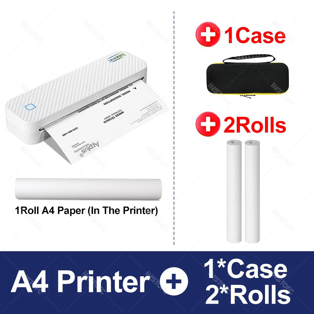 Impresora térmica portátil A4, Bluetooth, fotos, PDF, máquina de impresión de documentos, trabajo, hogar, escuela, viajes