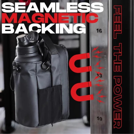 Bolsa de gimnasio magnética, bolsa de transporte magnética de gran capacidad con bolsillo para teléfono, bolsa portátil para botella de agua para gimnasio, organizador de accesorios de gimnasio